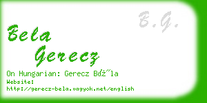 bela gerecz business card